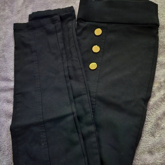 Women's XS Pants Black G by Guess | Black with gold buttons | Used once - Picture 3 of 3